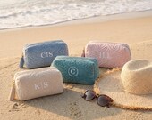 Travel Makeup Bag Personalized, Quilted Cosmetic Bag, Custom Toiletry Bag, Monogram Travel Pouch, Organizer Bag for Women