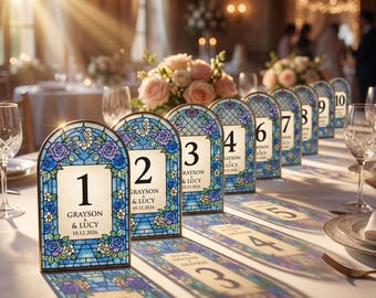 Plantilla imprimible para letrero de boda de vitral DIY, patrón de pintura sobre vidrio, letrero de bienvenida de boda en PDF, diseño trazable, decoración de boda