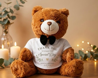Oso de peluche personalizado para la propuesta de matrimonio: oso personalizado con nombre y fecha de boda, ¿Quieres ser mi portador de anillos?, recuerdo de la fiesta de bodas.