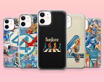 Fantastic Four Phone Case Comic Superhero Cover for iPhone 17e, 17Pro, 16e, 16, 15, 14, 13, 12, Samsung S26, A56, S25, A16, Pixel 10, 10Pro