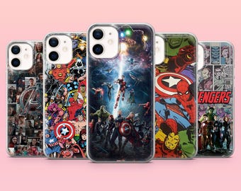 Avengers Phone Case Marvel Cover for iPhone 17e, 17Pro, 16e, 16, 15, 14, 13, 12, Samsung S26, A56, S25, S24, A16, Pixel 10, 10Pro, 9