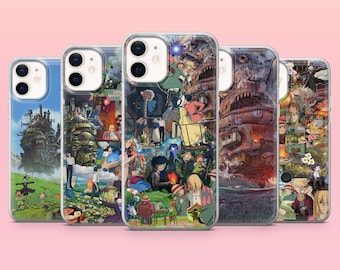 Howl's moving castle Phone Case Studio Ghibli Cover for iPhone 17e, 17Pro, 16e, 16, 15, 14, 13, 12, Samsung S26, A56, S25, A16, Pixel 10, 10
