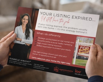 Ansichtkaartsjabloon verlopen listing voor makelaars | Bewerkbare vastgoedmarketing in Canva