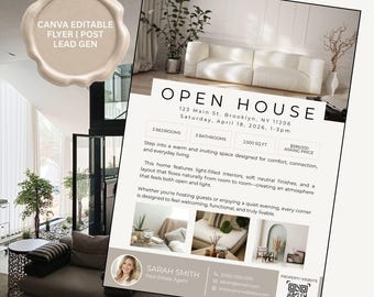 Sjabloon folder opendeurdag canva | Vastgoedmarketing (digitale download)
