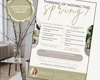 Canva-sjabloon voor lente onroerend goed | Socialmediabericht van makelaar (digitale download)