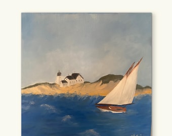Sailing Past the Light at Dune Point
