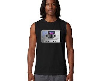 Koszulka z nadrukiem retro magnetofonu kasetowego | Grafika vintage magnetofonu kasetowego