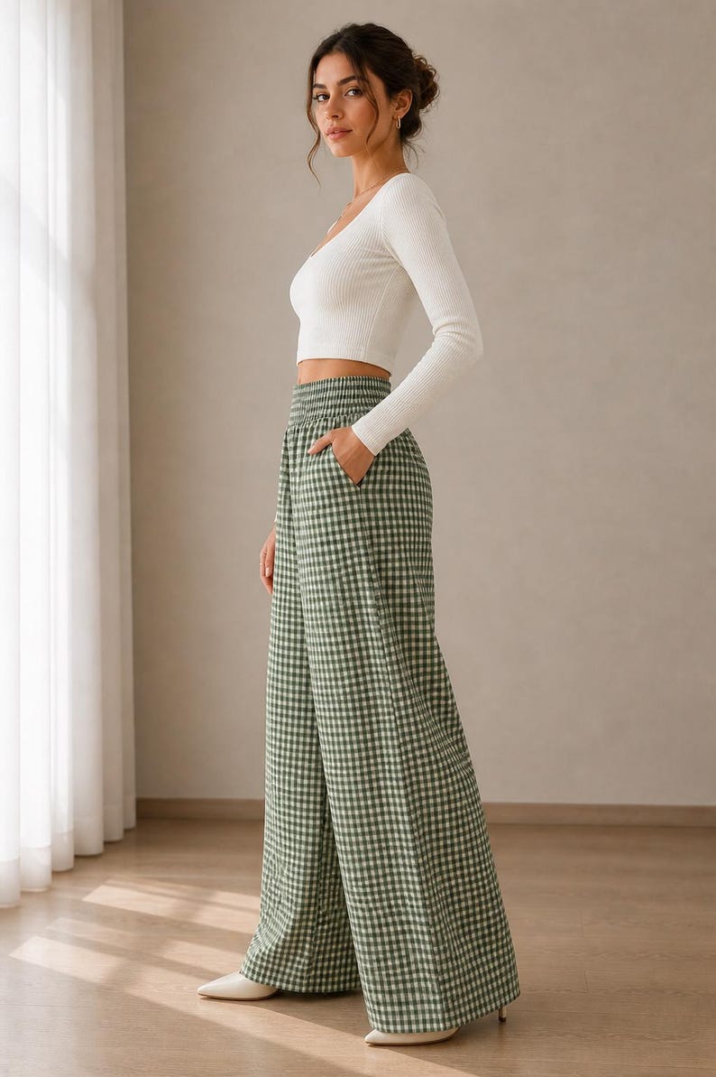 Wide Leg Pants Sewing Pattern PDF | Elastic Waist Palazzo Trousers | EU ...