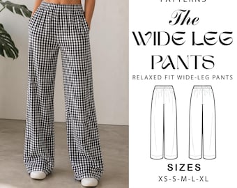 Patrón de costura para pantalones de pierna ancha / Pantalones palazzo de corte relajado (descarga en PDF)