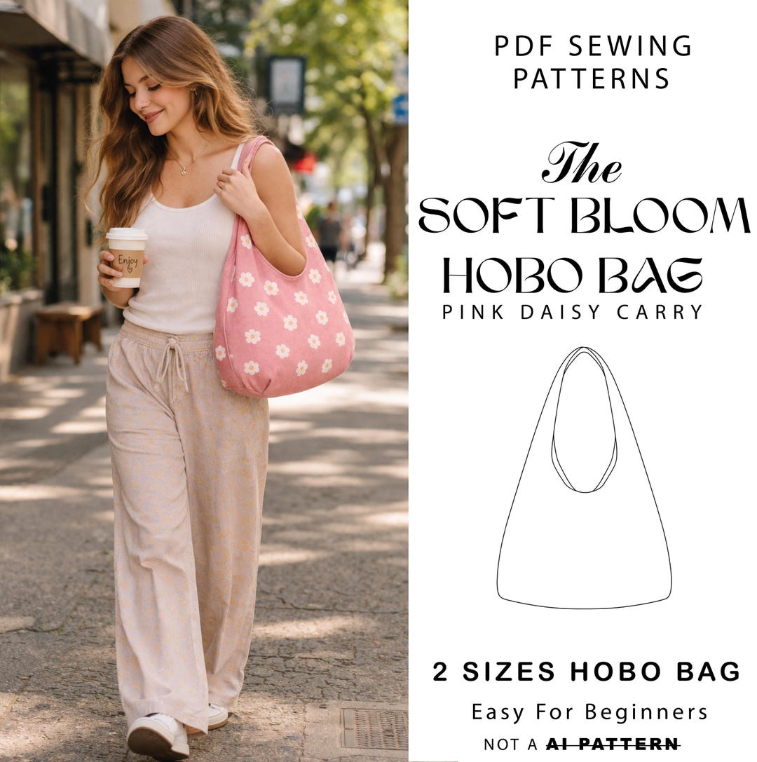 Soft Bloom Hobo Bag Sewing Pattern | Crescent Slouchy Tote (PDF ...