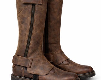 Cubrebotas de cuero inspirados en Boba Fett – Cuero nobuk, botas de disfraz mandaloriano, polainas de armadura para cosplay, accesorios inspirados en Star Wars