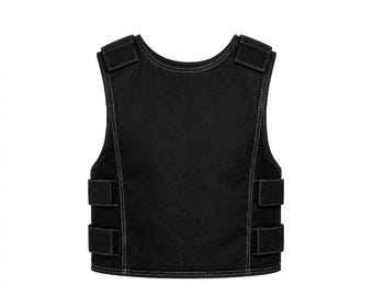 Gilet utilitaire tactique noir - Harnais streetwear minimaliste réglable Techwear