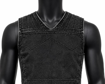 Inspired Mando Flak Vest – Black Washed Cotton Tactical Cosplay Armor Base