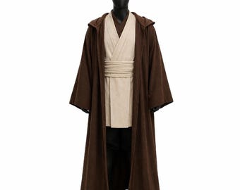 Star Wars Inspired Obi-Wan Kenobi Cosplay Costume | Jedi Robe Suit, Cotton Canvas (Halloween LARP)