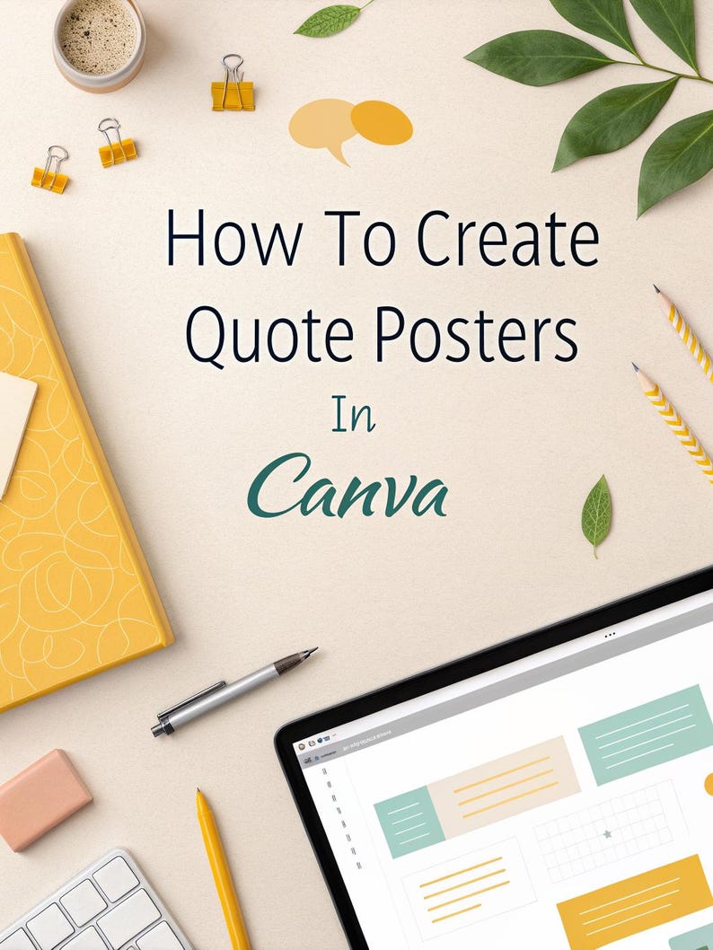 Canva Quote Poster Design Tutorial, Printable Wall Art Ebook (digital ...