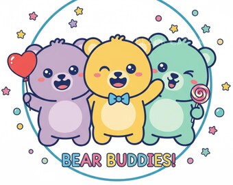 Pastel Teddy Bear Wall Art – Whimsical Nursery Decor (Digital Download)