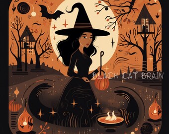 Witchy Halloween Magic – Mystical Printable Wall Art for Tarot & Occult Lovers