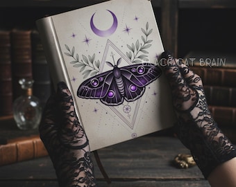 Mystical Luna Moth Tattoo Design – Gothic Celestial Butterfly Printable Wall Art