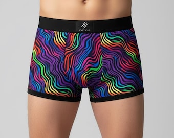 Rainbow Wave Boxer Briefs | Alternative Underwear | CVLT CAT
