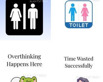 Funny Bathroom  Bundle, Dark Humor Toilet Wall Art, Sarcastic Bathroom Quotes, Calming Philosophy Prints