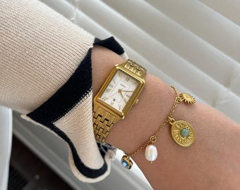 Bracelet à breloques personnalisé | Bracelet à breloques en or