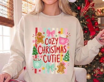 Cozy Christmas Cutie Sweatshirt, Cute Christmas Crewneck, Gingerbread Christmas Shirt, Holiday Sweatshirt, Xmas Gift for Her