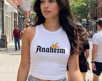 Vintage tanktop band racer, reissouvenir, vintage Anaheim baby-T-shirt, shirt Anaheim, Californië