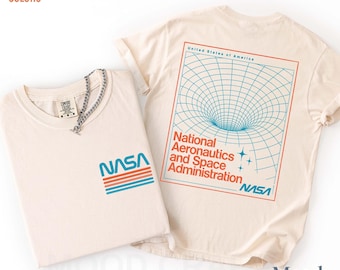 NASA-wormgat-T-shirt, NASA Insignia Comfort Colors-T-shirt, cadeau ruimteliefhebber, ruimtewetenschapskleding, trending vaderdag-T-shirts