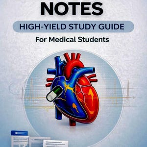 Kardiologiska anteckningar PDF | Medicinsk studieguide med hög kapacitet (digital nedladdning)