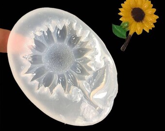 1 pcs Silicone mold, Clay, soft clay mold, three-dimensional sunflower, flowers mold, necklace pendant mold