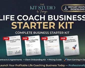Life Coach Business-startpakket | 10 professionele sjablonen | Coachingscontract, introductie, sessienotities, werkbladen