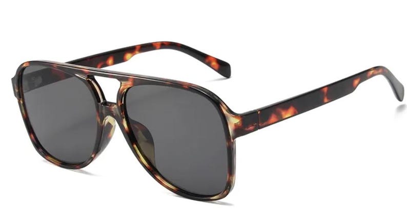 Aviator Sunglasses Tortoise Frame Brown Lens Retro Fashion Classic Unisex Shades image 5