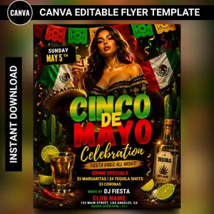 Plantilla de volante del Cinco de Mayo, fiesta mexicana, volante editable de Canva Club