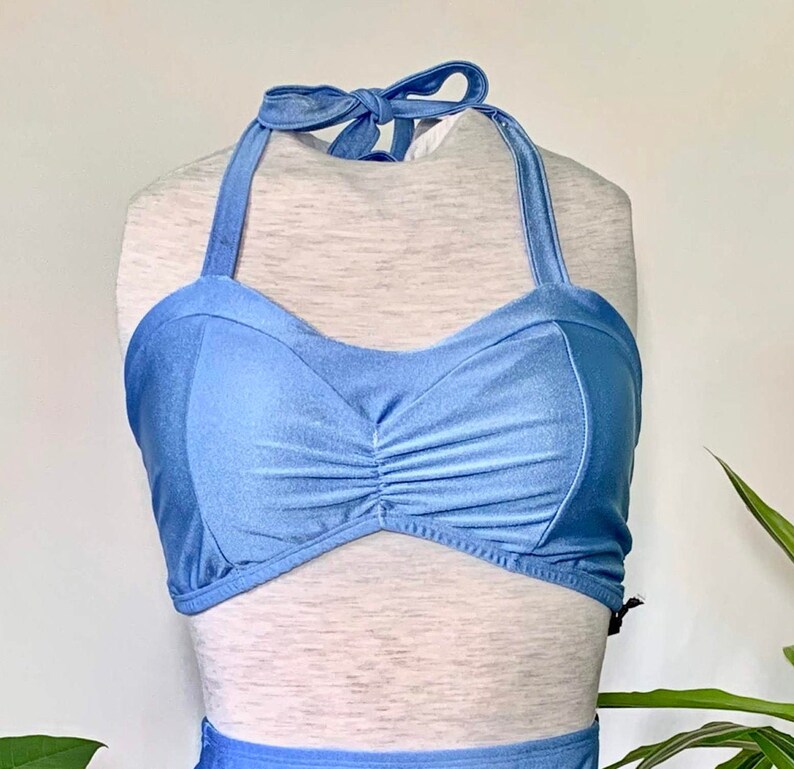 Periwinkle Ruched Halter Bikini Top - Etsy