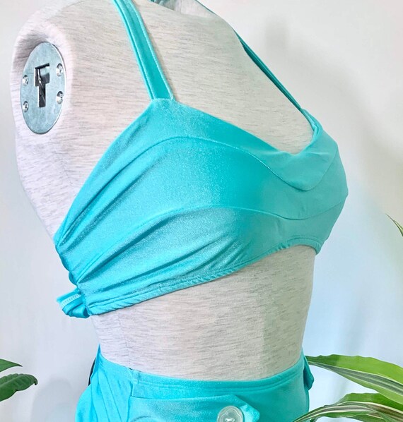 aqua blue bikini top