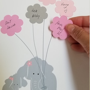 elephant baby shower Guest Book Alternative balloon -unframed  GuestBook little peanut elephant themed gstebuch