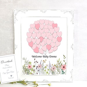 Baby Girl Wild Flowers Baby Guest book  balloons Shower decoration - Guestbook  Print - Personalized Print - Nursery Print