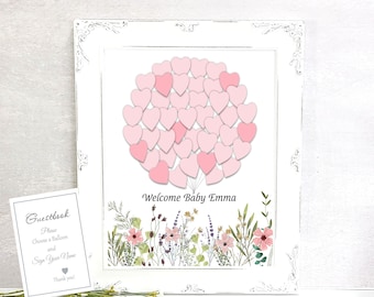 Wildflower Baby Shower Guest Book: Personalized Balloon Print