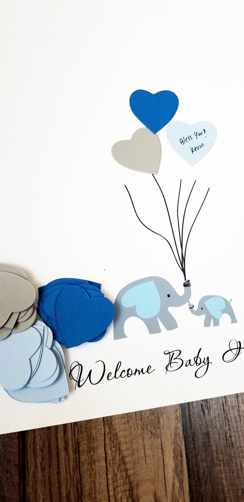 Elephant Baby Shower Guest Book Alternative Balloon unframed Etsy