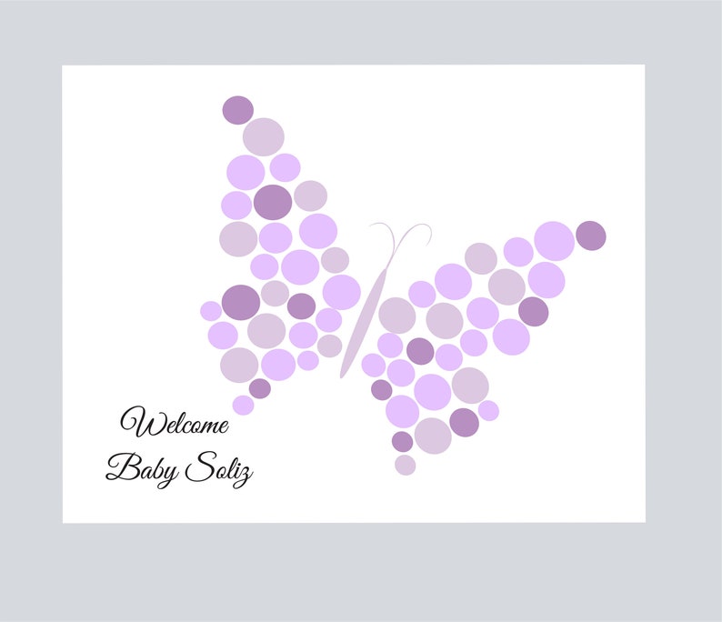 Baby Shower Guest Book Butterfly Balloon Guest Book Etsy