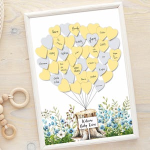 Wild Flowers Baby in bloom Baby Shower Guest Book Alternative Personalized Color Boy or Girl
