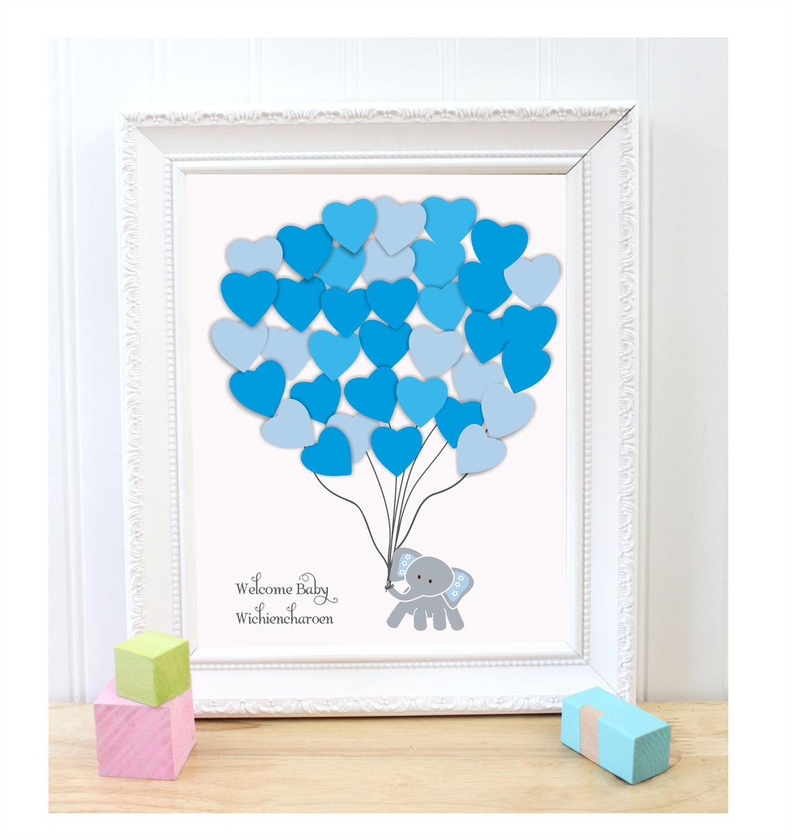 Baby Shower Guest Book Elephant Balloon Guest Book Etsy