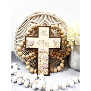 Personalized Baptism  Cross Gift Personalized baby  Engraved Wood Baptism Christening Gift