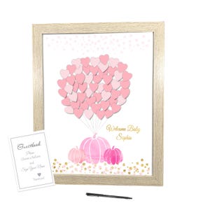 Pumpkin Baby Shower Guest Book balloons   little peanut elephant themed gstebuch