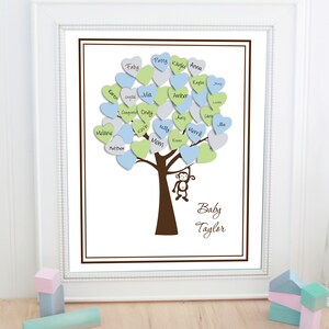 Baby Shower Guest Book Monkey Baby Shower New Baby Elephant - Etsy