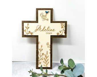 Personalized Baptism Cross Confirmation  Christening Gift