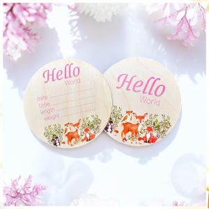 Woodland Baby Photo Prop Newborn Birth Sign