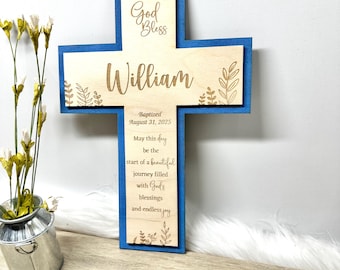 Personalized Cross Gift Baptism Dedication Christening Gift