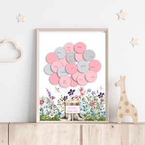 Baby Shower Guest Book Baby in bloom Alternative Personalized Color Boy or Girl