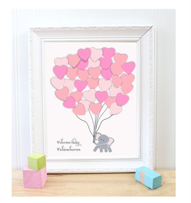 Baby Shower Guest Book Elephant Balloon Guest Book Etsy